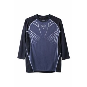 Under Armour Men Medium Baseball Compression Shirt Black 3/4 Sleeve Training Top